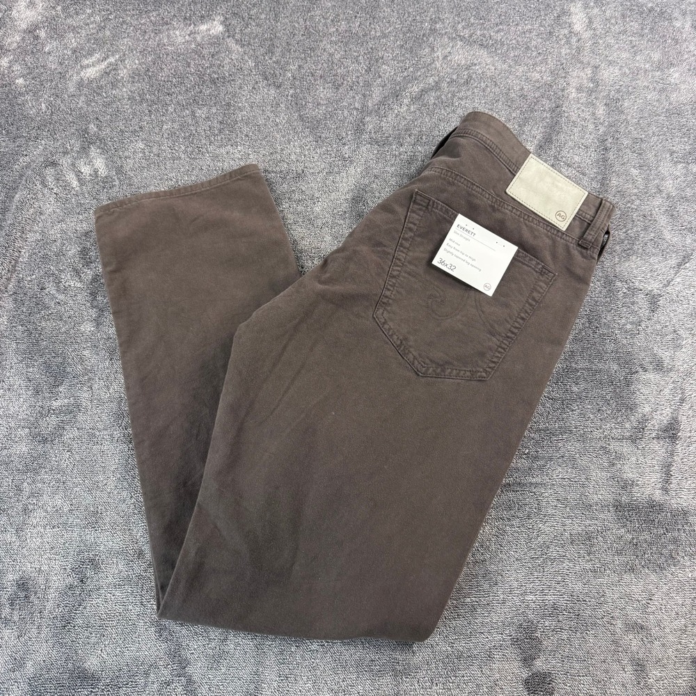 AG Adriano Goldschmied Everett Slim Straight Pants Brown 36x32 1794FLCSMOS NWT